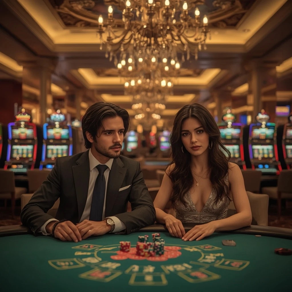 Deux joueurs de poker au Casino Infinity